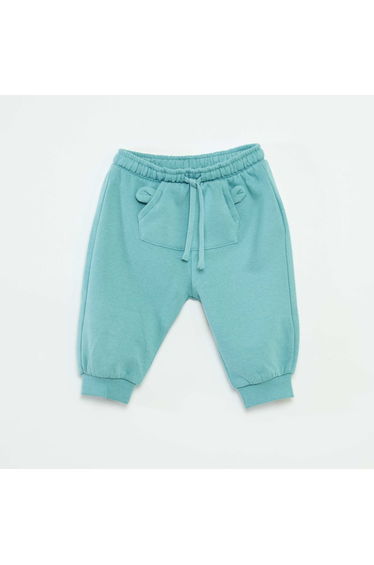 Fleece Joggers with Kangaroo Pocket and Novelty Ears BLUE