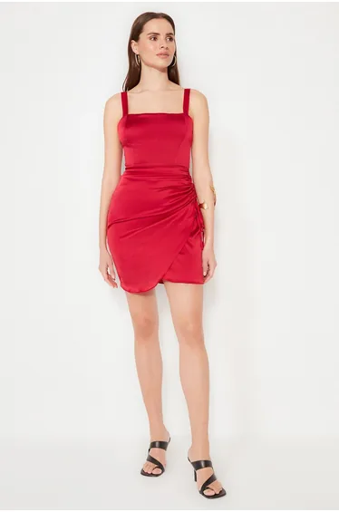 Satin Bodycon Mini Shift Dress