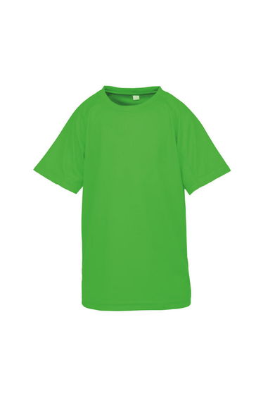 Spiro Impact Childrens/Kids Junior Performance Aircool T-Shirt - Fluorescent Green