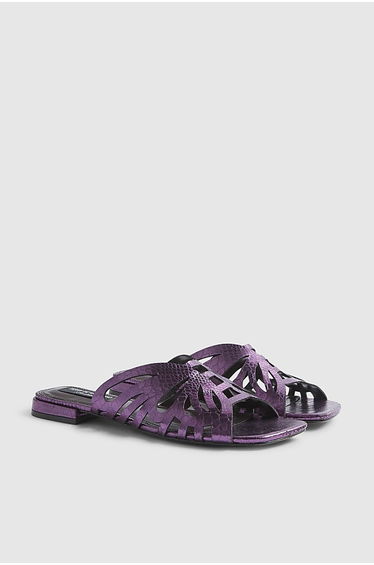 Purple Butterfly Flat Sandals