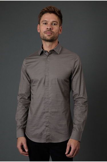 A/O Pattern Slim Fit Cotton Shirt Multi