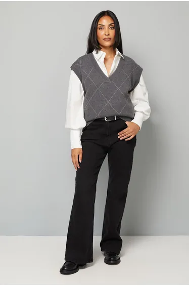 Petite Glitter Knitted Vest