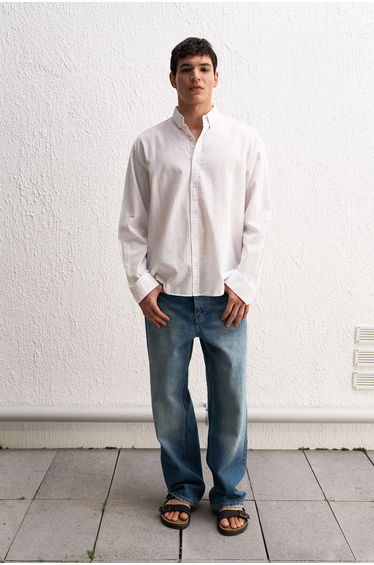 GIESTO Cotton Oversized Button-Up Shirt