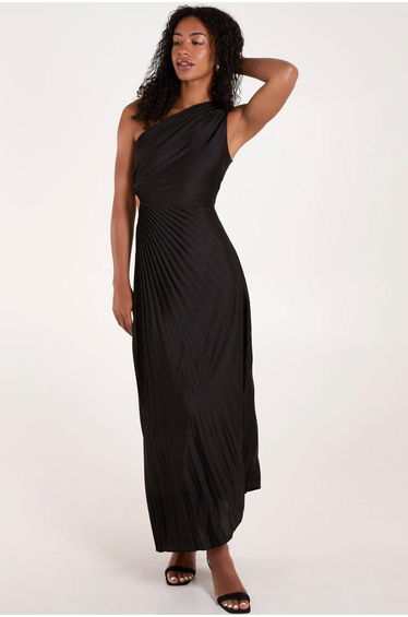 One Shoulder Pleated Dress