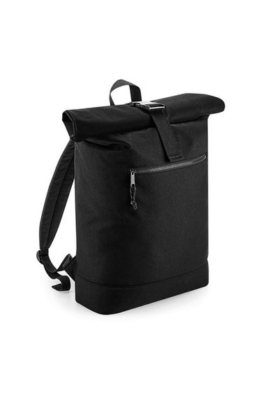 Bagbase Rolled Top Recycled Backpack - Black
