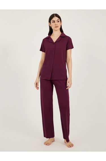 Cotton Jersey Short Sleeve Shirt and Pyjama Set