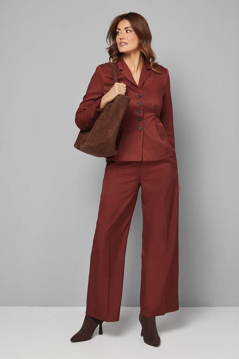 Pleat Front Waist Binding Blazer - 1
