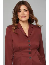 Pleat Front Waist Binding Blazer - 2