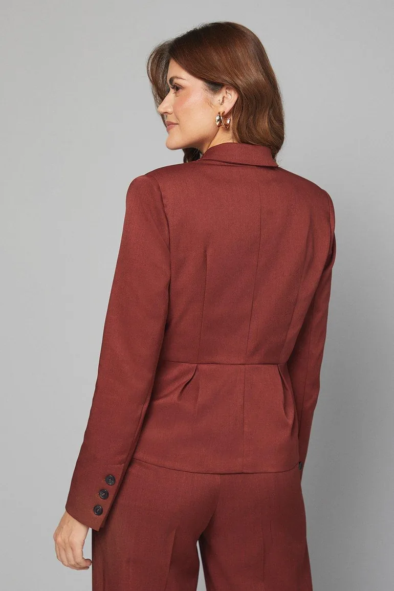 Pleat Front Waist Binding Blazer - 3