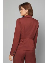 Pleat Front Waist Binding Blazer - 3