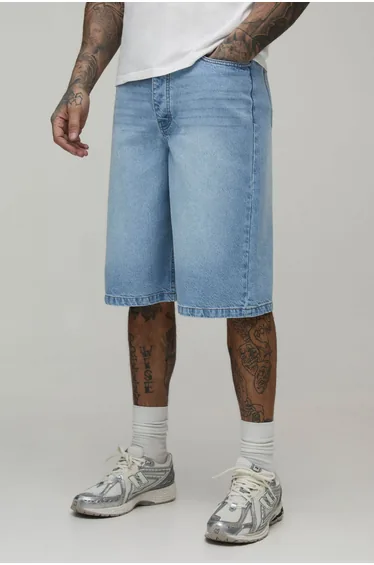 Tall Relaxed Fit Jorts - light blue