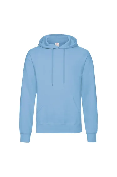 Fruit Of The Loom Mens Hooded Sweatshirt / Hoodie - Sky Blue
