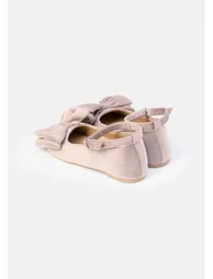 Pink Double Bow Velvet Ankle Strap Shoe - 2