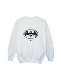DC Comics Boys The Flash Batman Metal Logo Sweatshirt - White - 1