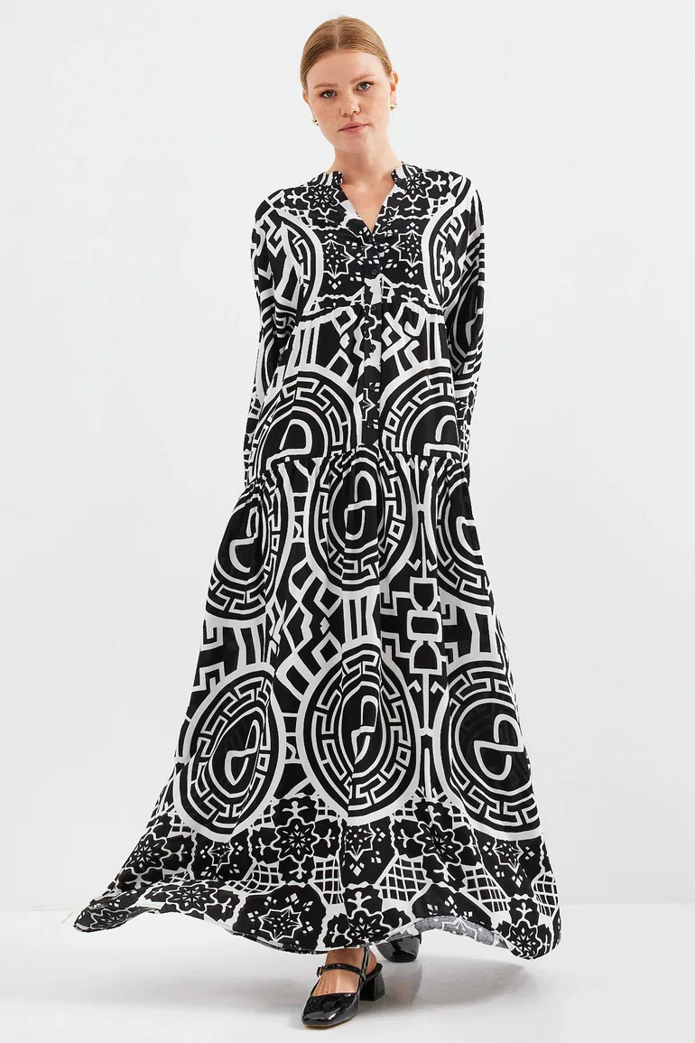 BDART Patterned V-Neck Maxi Dress - 3