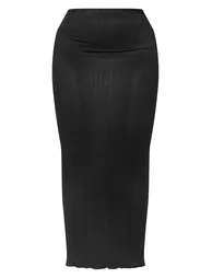 Plus Black Mesh Maxi Skirt - 4