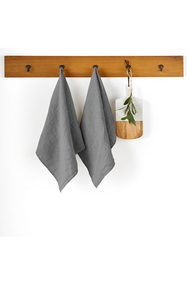 Set of 2 Victorine Washed Linen Tea Towels