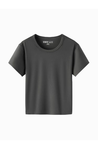 Women's Solid Color Cropped T-Shirt