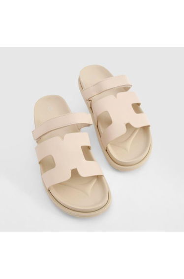 Women's Wheres That From Cut Out Detail Sliders in Cream