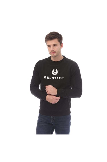 Belstaff Mens Signature Relaxed Fit Sweatshirt - Black/White