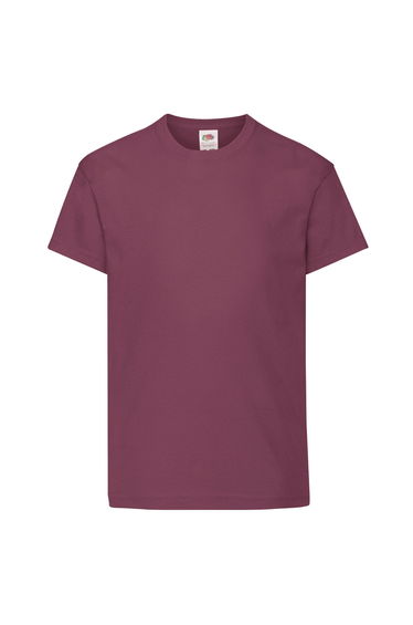 Fruit Of The Loom Childrens/Kids Original Short Sleeve T-Shirt - Burgundy