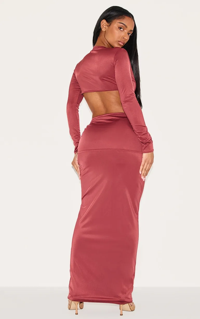 drama ruffle tiered maxi dress Soft Drama Strapless Tiered Ruffle Maxi Dress in Brown | Size: M | Chiffon