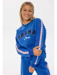 Girls Crew Sweatshirt With Tape