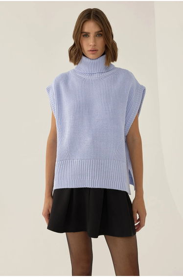 Relaxed Fit Turtleneck Sweater Vest