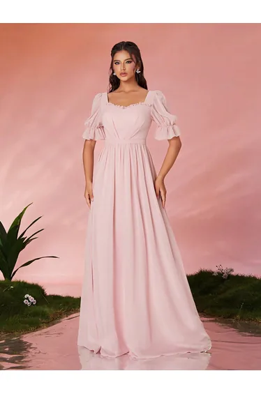 Leely Elegant Sweetheart Half Sleeve Party Dress