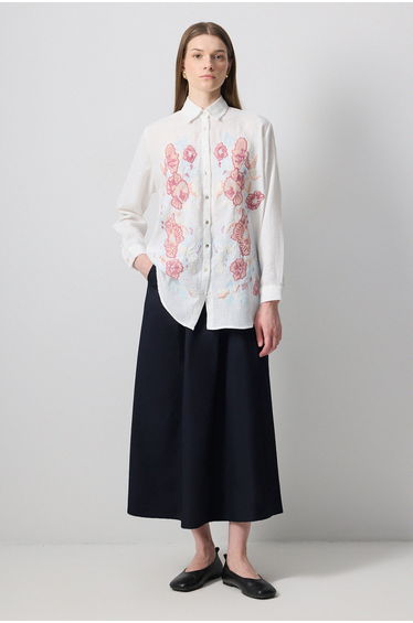 OVERSIZE SHIRT WITH EMBROIDERY DETAILS