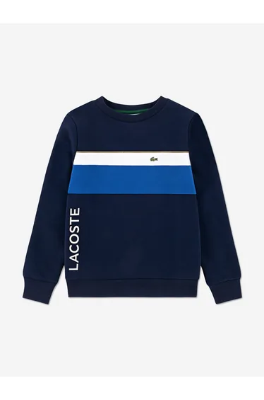 Lacoste Boys Colourblock Sweatshirt in Navy
