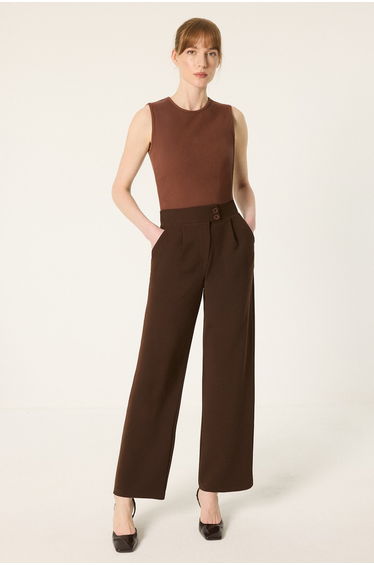 DOUBLE BUTTON CREPE PANTS