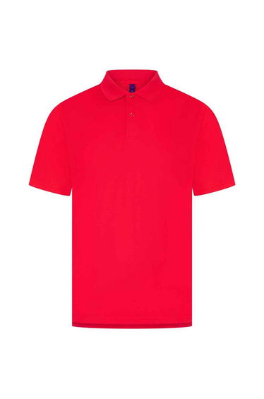 Henbury Mens Pique Polo Shirt - Red