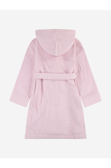 Girls Hooded Plush Terry Bathrobe in Pink