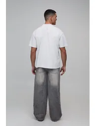 White Oversized Homme Official Print T-Shirt - white - 2