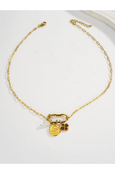 Rose Charm Pendant Chain Necklace