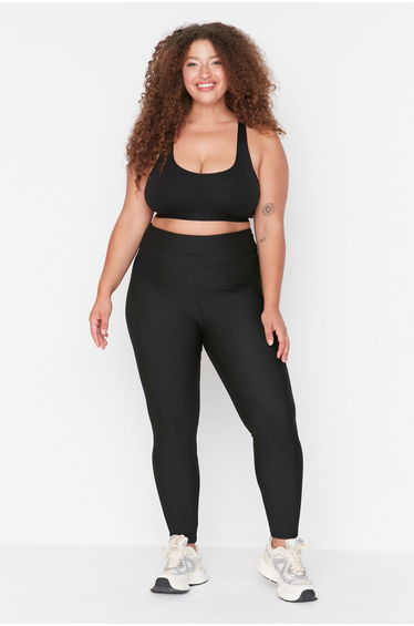 Plus Size Leggings - Black - High Waist