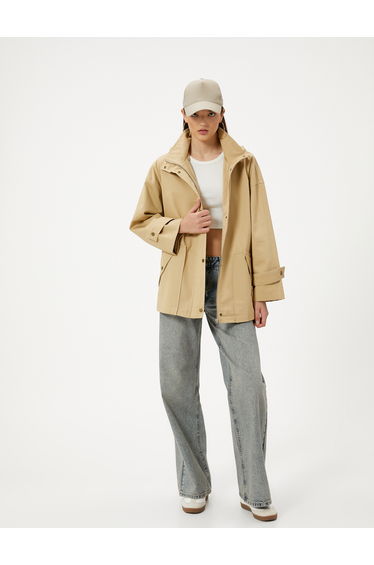 Hooded Short Trench Coat