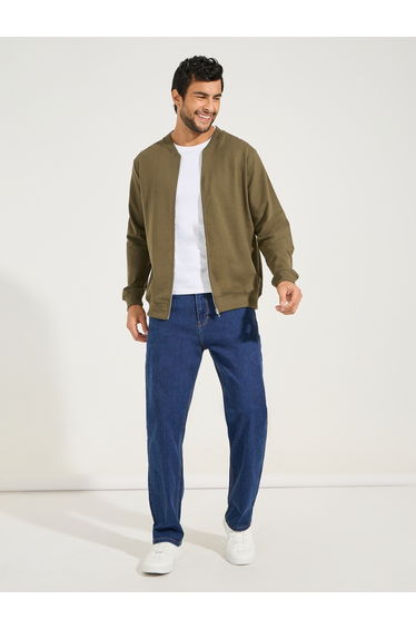 Zip Through Relaxed Bomber Jacket