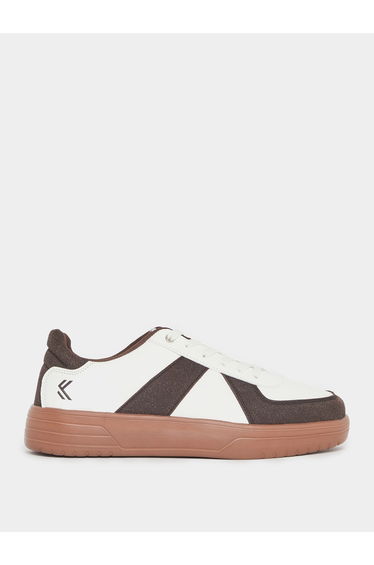 Court Shoes Lace Up Color Block Sneakers