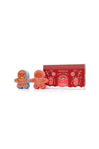 Spongellé Sugar & Spice Body Wash Infused Buffers Gift Set, Gingerbre