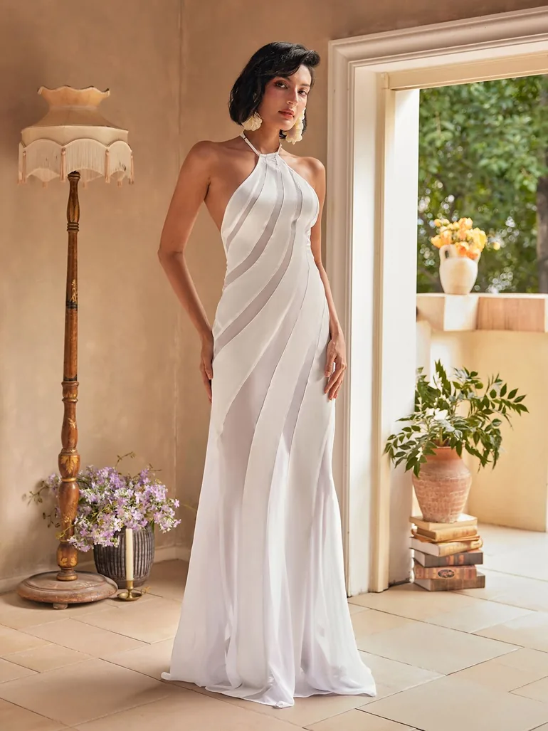 chinese dress ladies Heavy Hearted Satin Maxi Dress