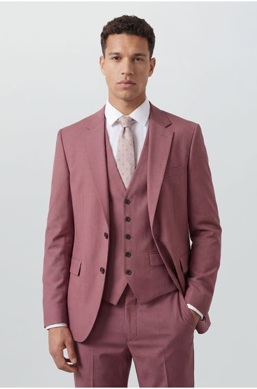 Dark Pink Slim Fit Suit Jacket