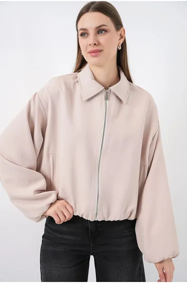 BDART Gabardine Bomber Jacket with Zipper