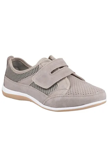 Fleet & Foster Womens/Ladies Pamela Leather Trainers - Taupe