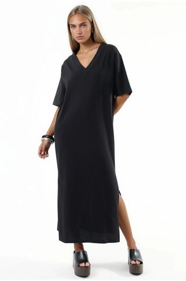 BUSEM V-Neck Loose Fit Midi Dress