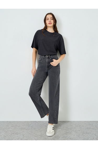Women High Rise Barrel Fit Jeans