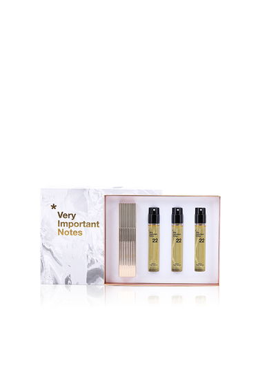Very Important Notes No 22 Parfum - Pink Pepper, Lavender, Patchouli, Leather - Travel Spray Set 3x12 ml + Gold Case