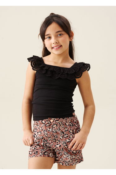 Jess Broderie Frill Vest Top