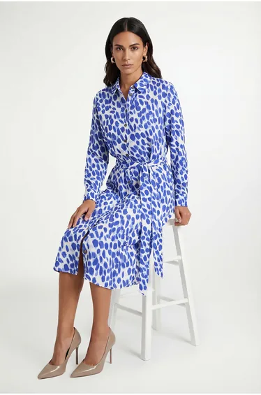 PETITE Collared Button Through Shirt Dress